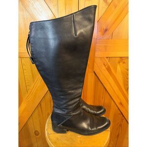 Duo British design Black Leather Knee High Boots Size EU 41 US 10.5-11